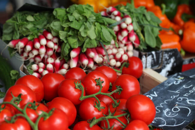 Tomatoes and other vegetables