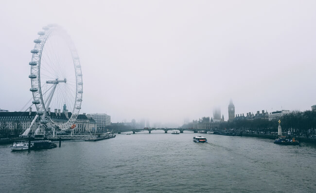 London Eye cloudy day