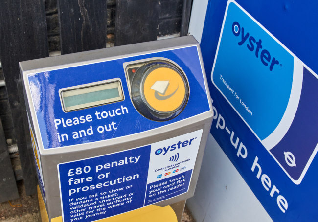 Oyster card terminal tube