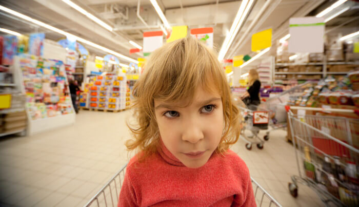 Child at the supermarket