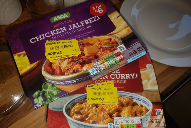 Reduced price food from ASDA