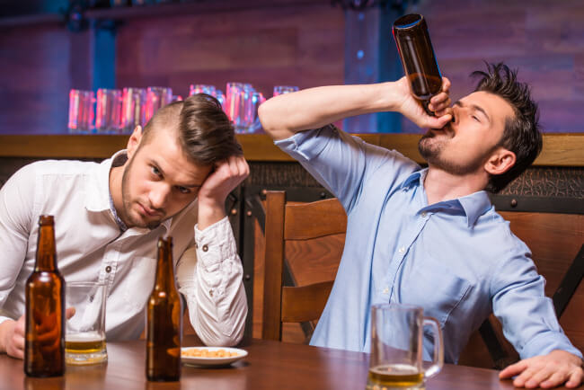 Two young men in a pub